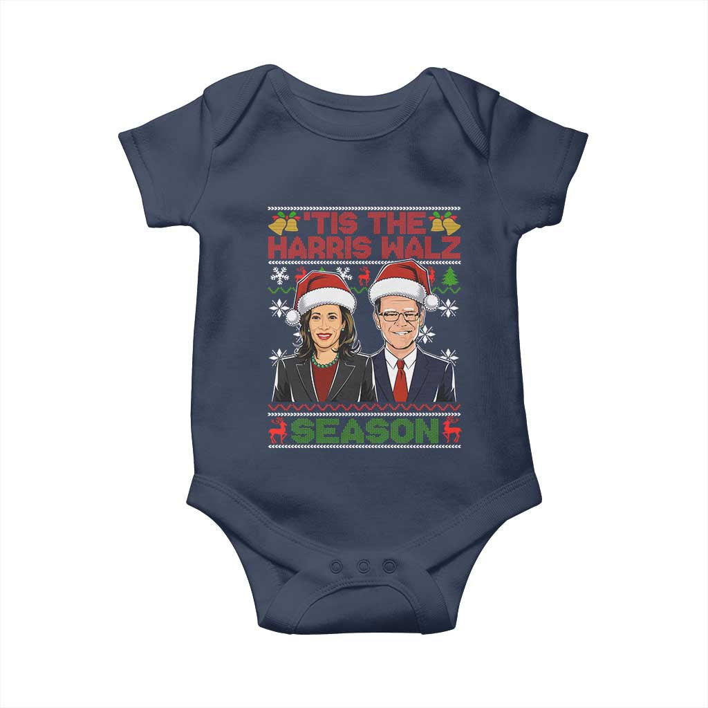 Christmas 'Tis The Harris Walz Season Baby Onesie TS09 Navy Print Your Wear