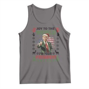 Funny Christmas Trump Tank Top Joy To The World I'm Your President 2024 TS09 Deep Heather Print Your Wear