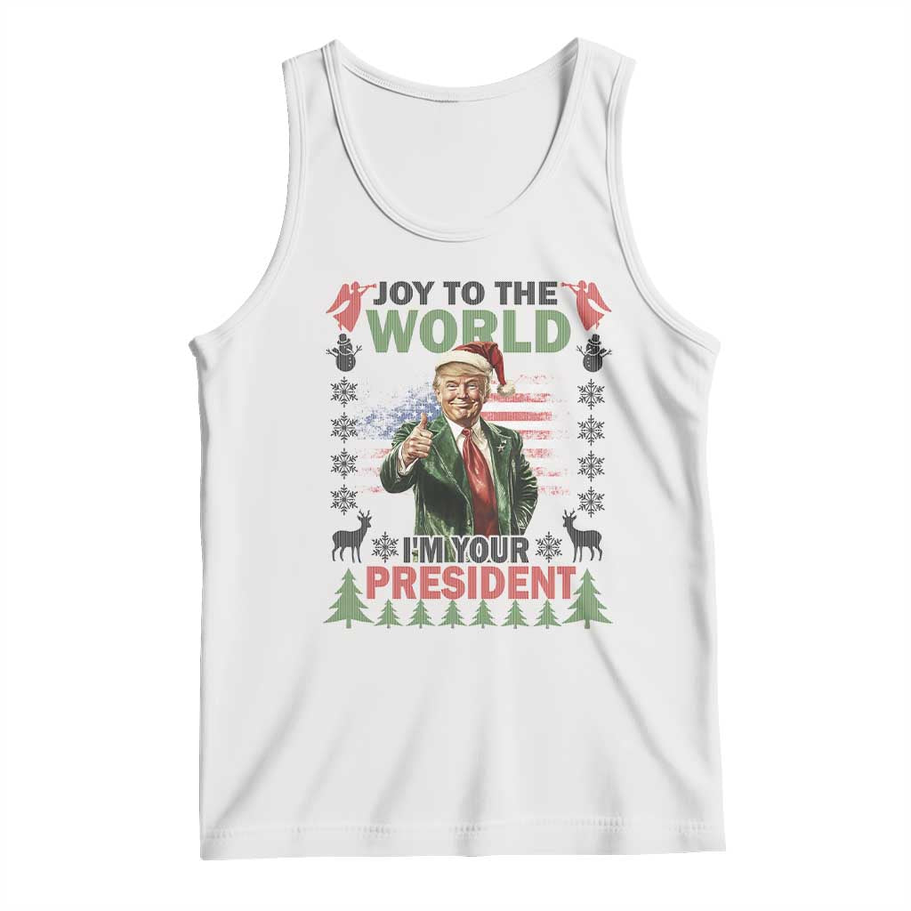Funny Christmas Trump Tank Top Joy To The World I'm Your President 2024 TS09 White Print Your Wear