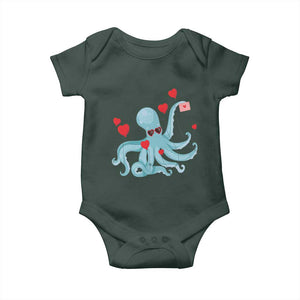 Valentine's Day Baby Onesie Octopus With Heart Balloons Cute Love Letter TS09 Print Your Wear