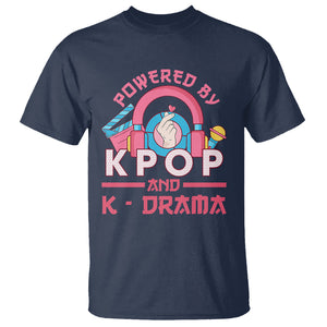 Powered by K-pop and K-Drama Korena Lover T Shirt TS09 Navy Printyourwear