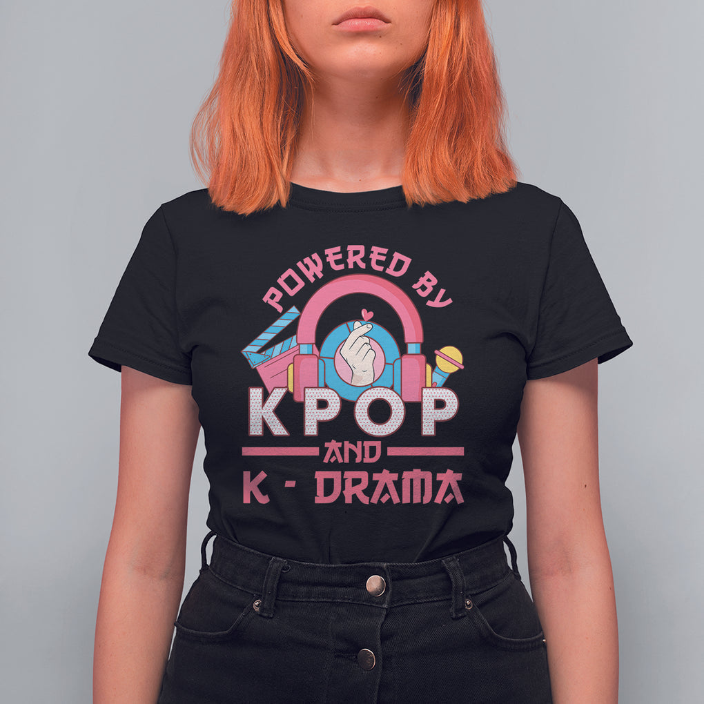 Powered by K-pop and K-Drama Korena Lover T Shirt For Women TS09 Black Printyourwear