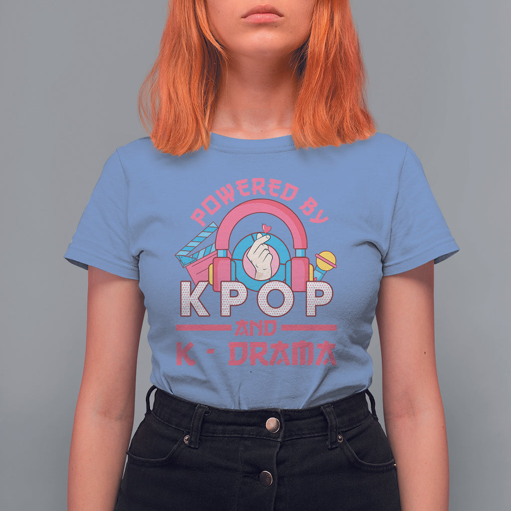 Powered by K-pop and K-Drama Korena Lover T Shirt For Women TS09 Carolina Blue Printyourwear