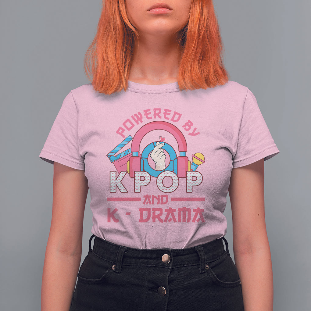 Powered by K-pop and K-Drama Korena Lover T Shirt For Women TS09 Light Pink Printyourwear