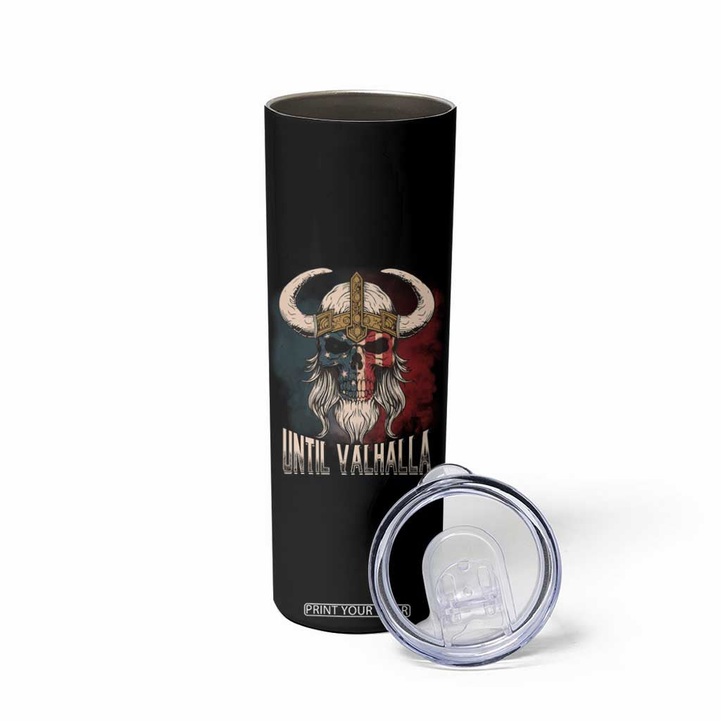 Viking Skinny Tumbler Until Valhalla US Flag Vintage Mythology TS09 Print Your Wear