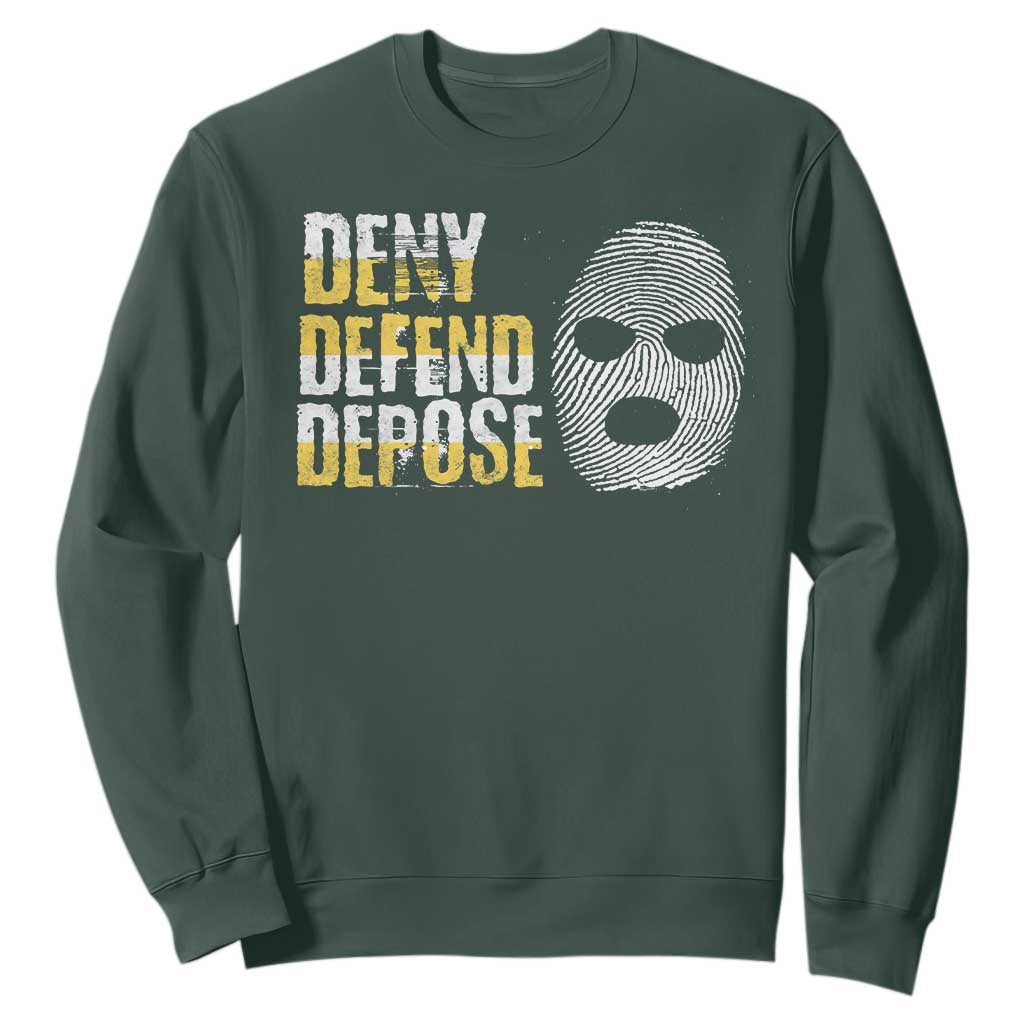 Deny Defend Depose Sweatshirt TS09 Dark Forest Green Print Your Wear