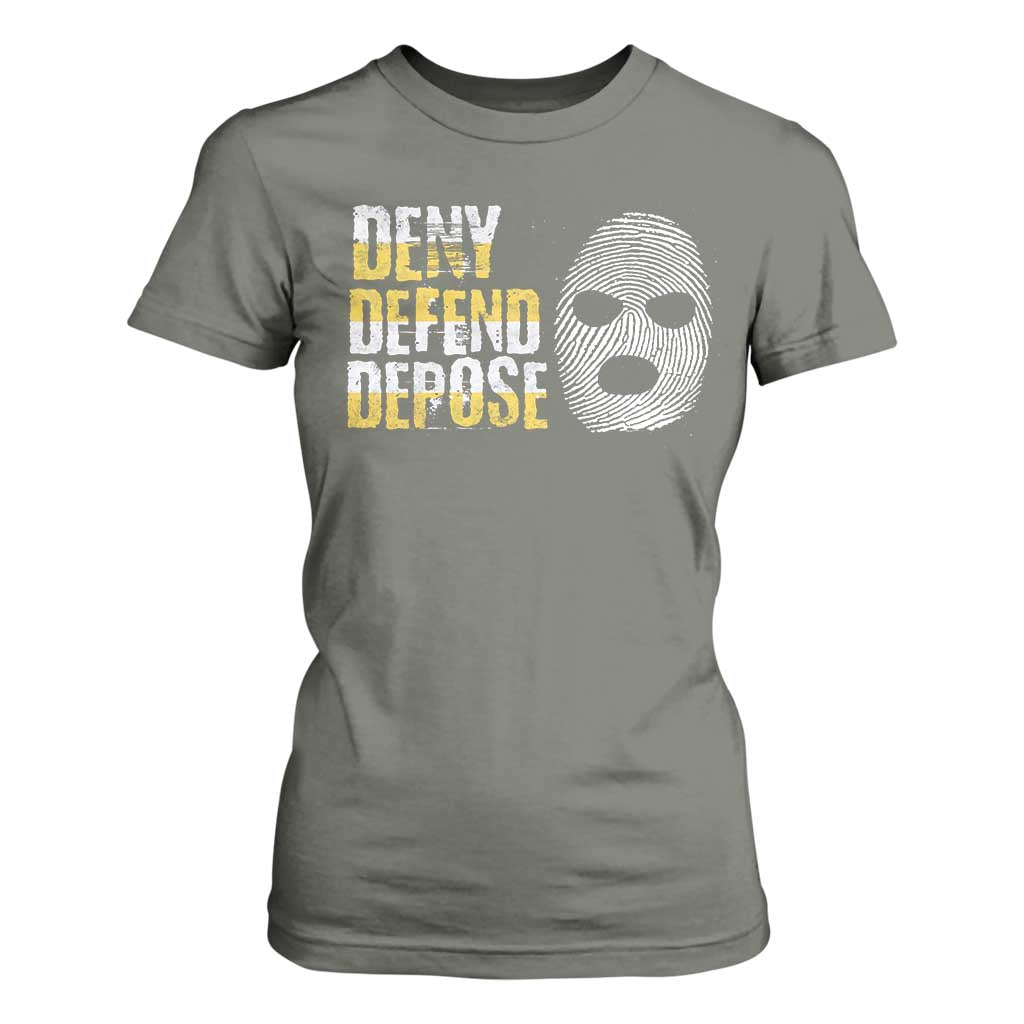 Deny Defend Depose T Shirt For Women TS09 Military Green Print Your Wear