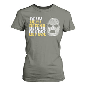 Deny Defend Depose T Shirt For Women TS09 Military Green Print Your Wear