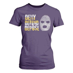 Deny Defend Depose T Shirt For Women TS09 Purple Print Your Wear