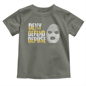 Deny Defend Depose Toddler T Shirt TS09 Military Green Print Your Wear