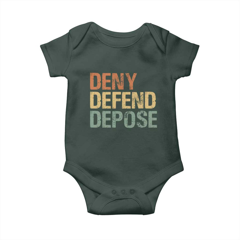 Retro Deny Defend Depose Baby Onesie TS09 Print Your Wear
