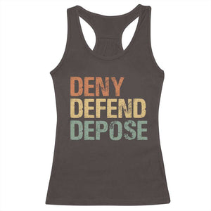 Retro Deny Defend Depose Racerback Tank Top TS09 Dark Chocolate Print Your Wear