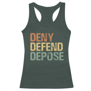 Retro Deny Defend Depose Racerback Tank Top TS09 Dark Forest Green Print Your Wear
