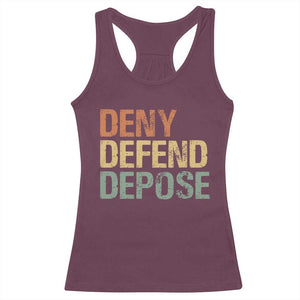 Retro Deny Defend Depose Racerback Tank Top TS09 Maroon Print Your Wear