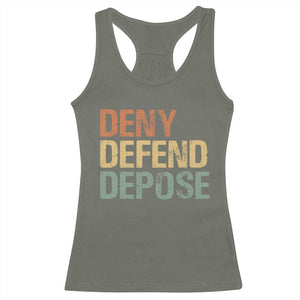 Retro Deny Defend Depose Racerback Tank Top TS09 Military Green Print Your Wear