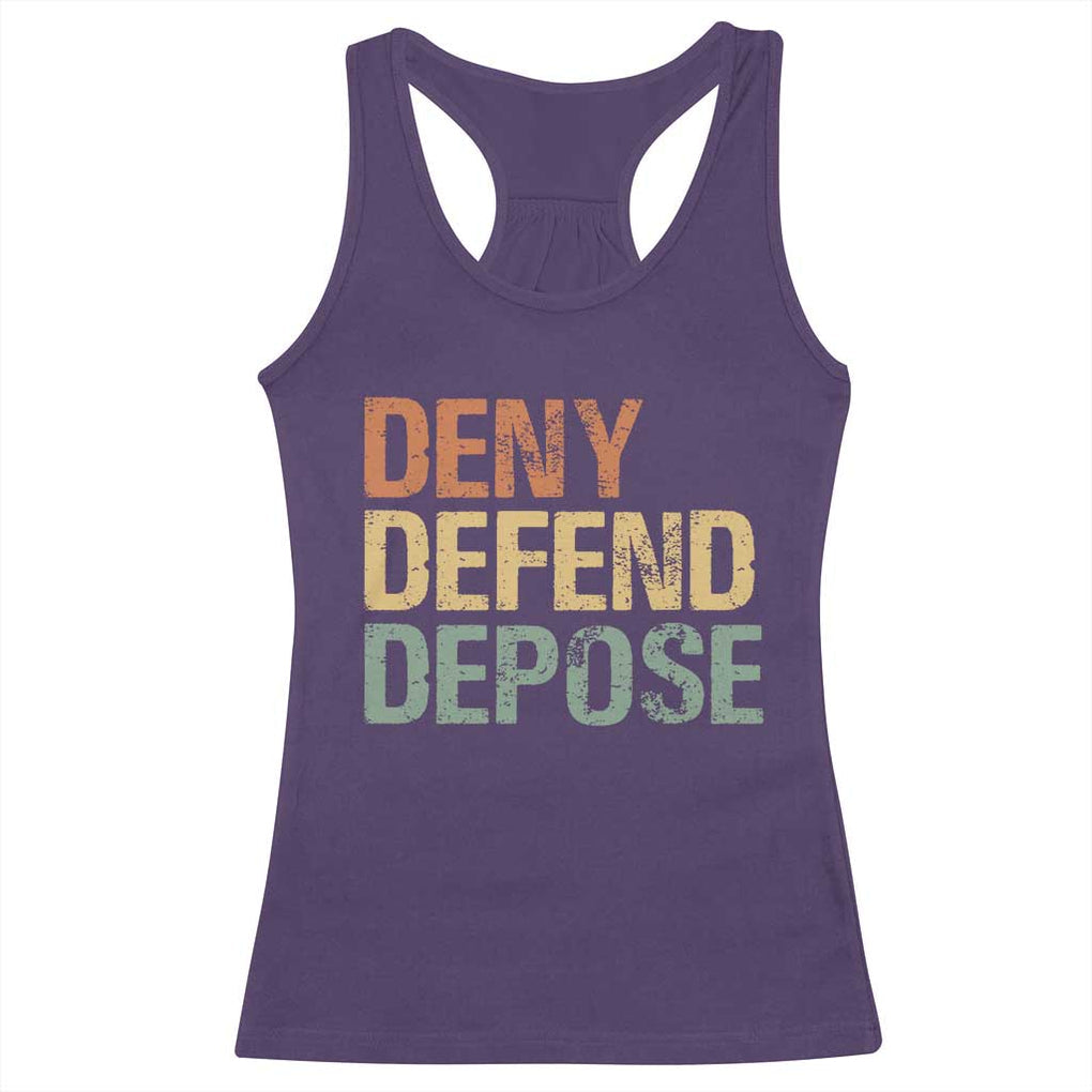 Retro Deny Defend Depose Racerback Tank Top TS09 Purple Print Your Wear