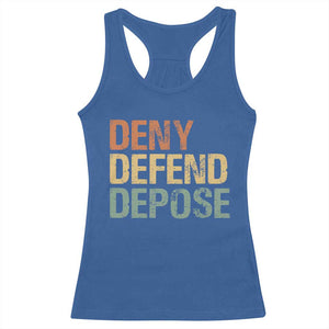 Retro Deny Defend Depose Racerback Tank Top TS09 Royal Blue Print Your Wear
