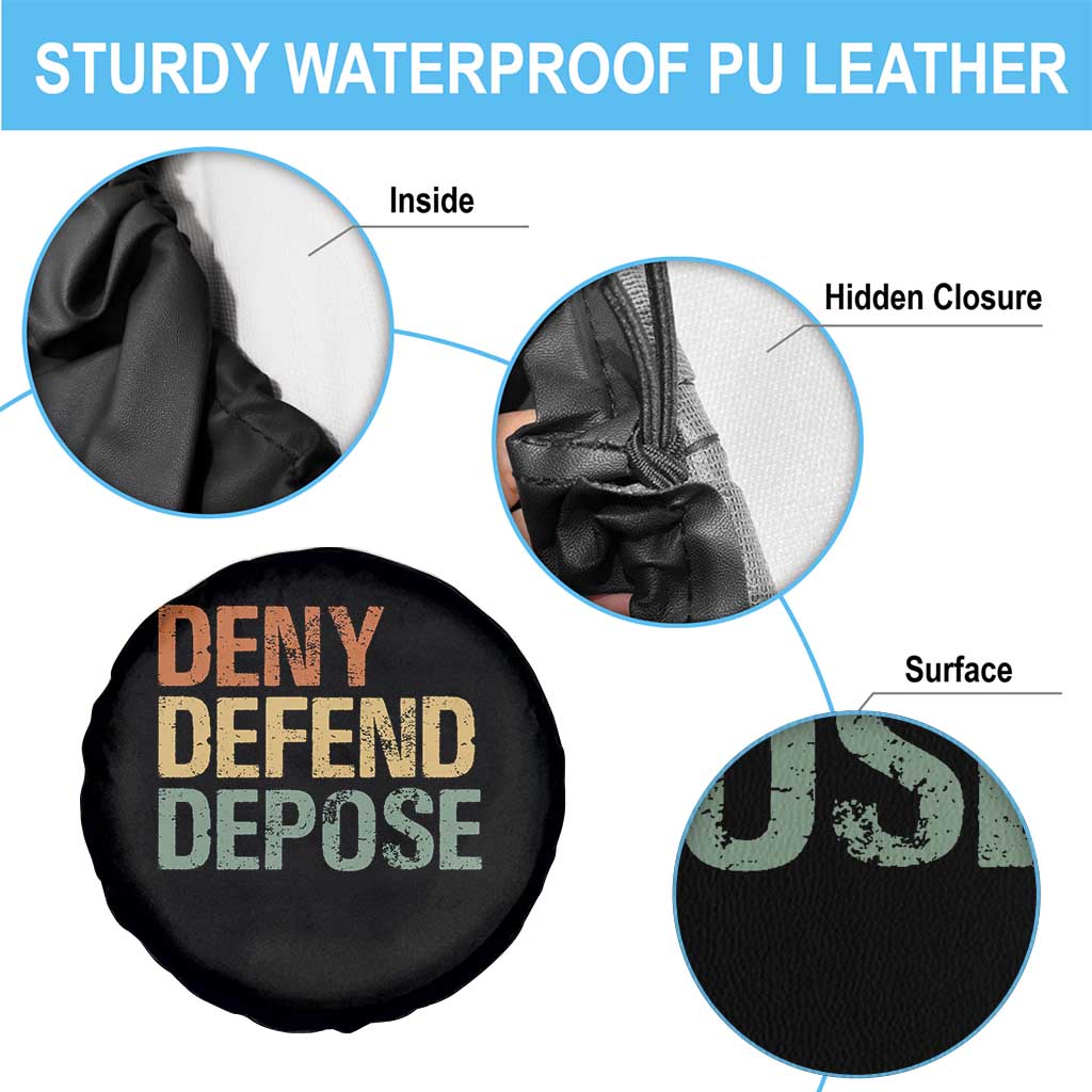 Retro Deny Defend Depose Spare Tire Cover TS09 Print Your Wear