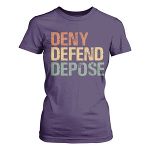 Retro Deny Defend Depose T Shirt For Women TS09 Purple Print Your Wear