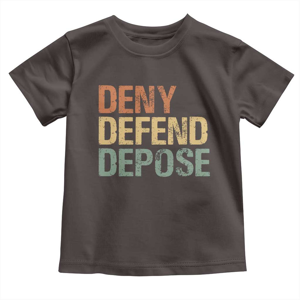 Retro Deny Defend Depose Toddler T Shirt TS09 Dark Chocolate Print Your Wear