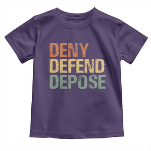 Retro Deny Defend Depose Toddler T Shirt TS09 Purple Print Your Wear