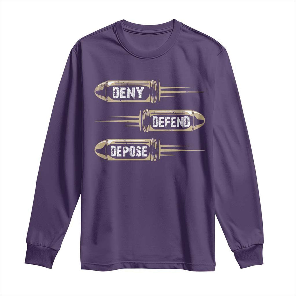 Bullet Deny Defend Depose Long Sleeve Shirt TS09 Purple Print Your Wear