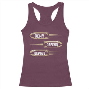 Bullet Deny Defend Depose Racerback Tank Top TS09 Maroon Print Your Wear