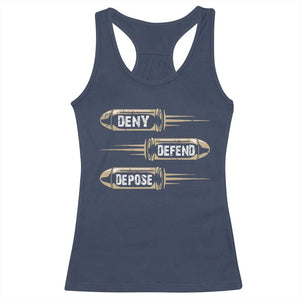 Bullet Deny Defend Depose Racerback Tank Top TS09 Navy Print Your Wear
