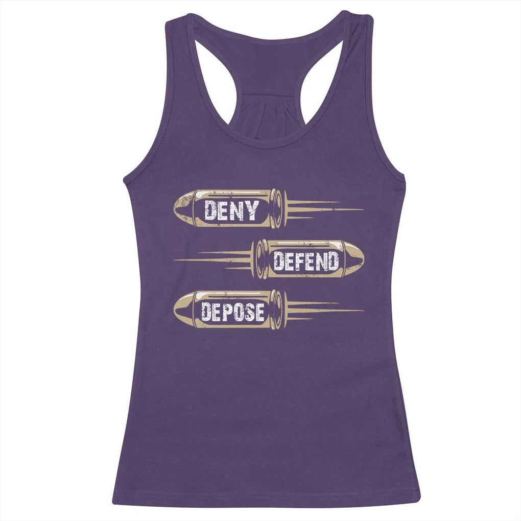 Bullet Deny Defend Depose Racerback Tank Top TS09 Purple Print Your Wear