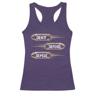 Bullet Deny Defend Depose Racerback Tank Top TS09 Purple Print Your Wear