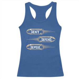 Bullet Deny Defend Depose Racerback Tank Top TS09 Royal Blue Print Your Wear