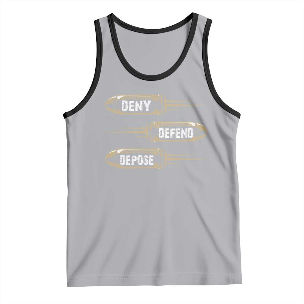 Bullet Deny Defend Depose Tank Top TS09 Athletic Heather Black Print Your Wear