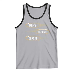 Bullet Deny Defend Depose Tank Top TS09 Athletic Heather Black Print Your Wear