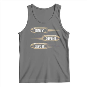 Bullet Deny Defend Depose Tank Top TS09 Black Heather Print Your Wear
