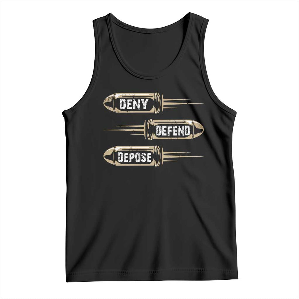 Bullet Deny Defend Depose Tank Top TS09 Black Print Your Wear