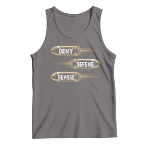 Bullet Deny Defend Depose Tank Top TS09 Deep Heather Print Your Wear
