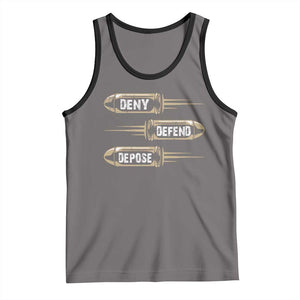 Bullet Deny Defend Depose Tank Top TS09 Deep Heather Black Print Your Wear