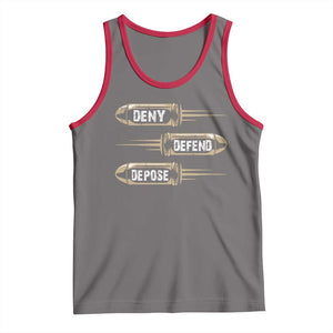 Bullet Deny Defend Depose Tank Top TS09 Deep Heather Red Print Your Wear