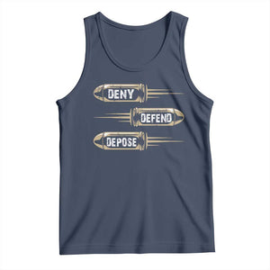 Bullet Deny Defend Depose Tank Top TS09 Navy Print Your Wear