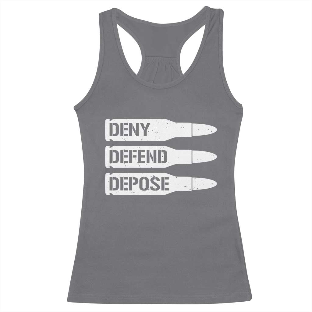 Deny Defend Depose Bullet Racerback Tank Top TS09 Charcoal Print Your Wear