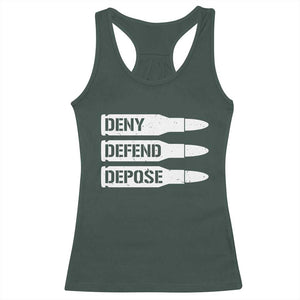 Deny Defend Depose Bullet Racerback Tank Top TS09 Dark Forest Green Print Your Wear