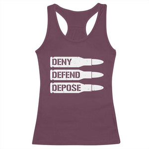 Deny Defend Depose Bullet Racerback Tank Top TS09 Maroon Print Your Wear