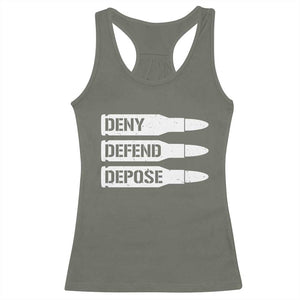 Deny Defend Depose Bullet Racerback Tank Top TS09 Military Green Print Your Wear