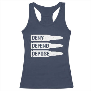 Deny Defend Depose Bullet Racerback Tank Top TS09 Navy Print Your Wear