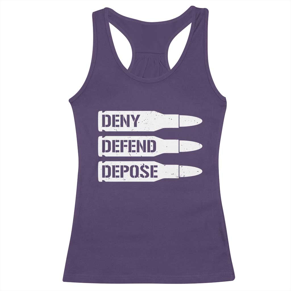 Deny Defend Depose Bullet Racerback Tank Top TS09 Purple Print Your Wear