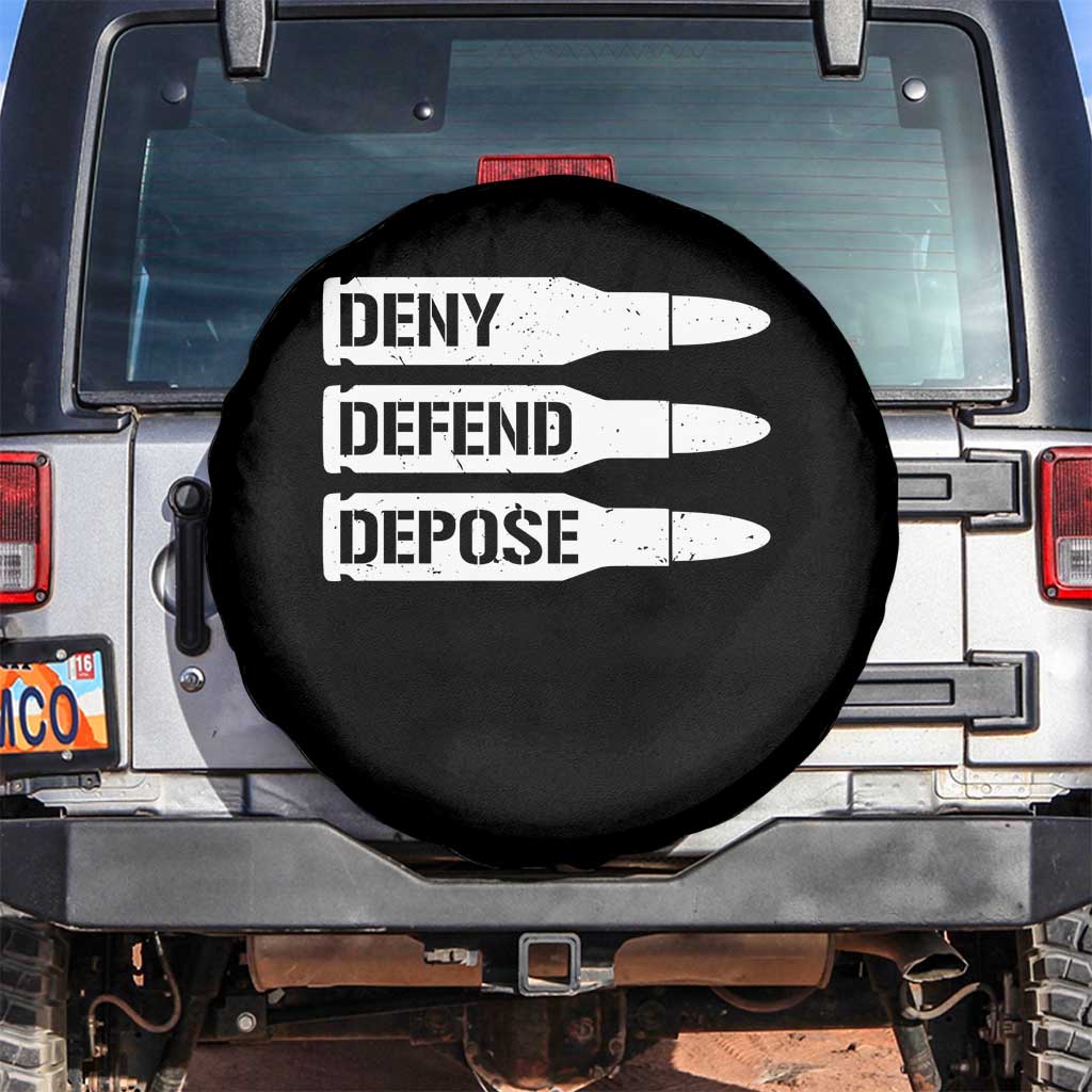 Deny Defend Depose Bullet Spare Tire Cover TS09 No hole Black Print Your Wear