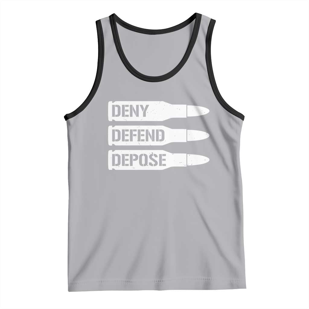 Deny Defend Depose Bullet Tank Top TS09 Athletic Heather Black Print Your Wear