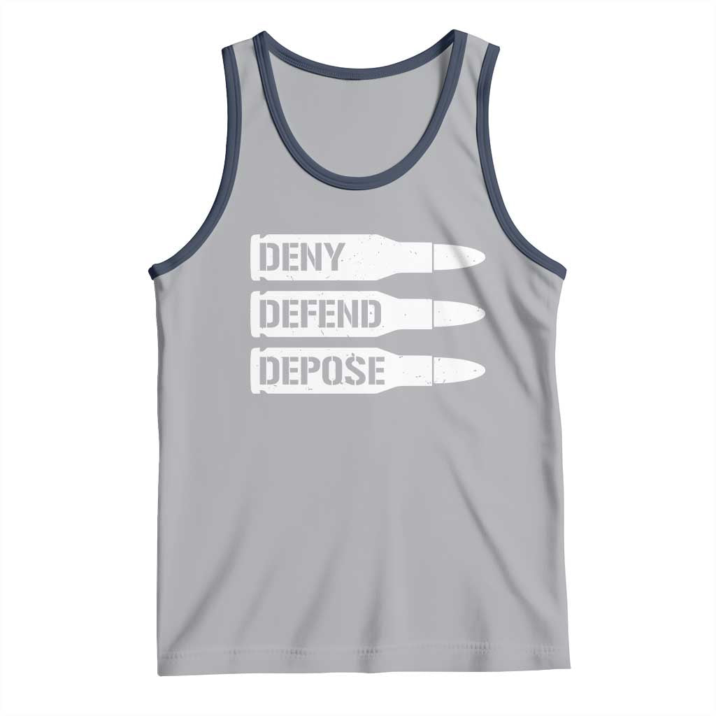 Deny Defend Depose Bullet Tank Top TS09 Athletic Heather Navy Print Your Wear