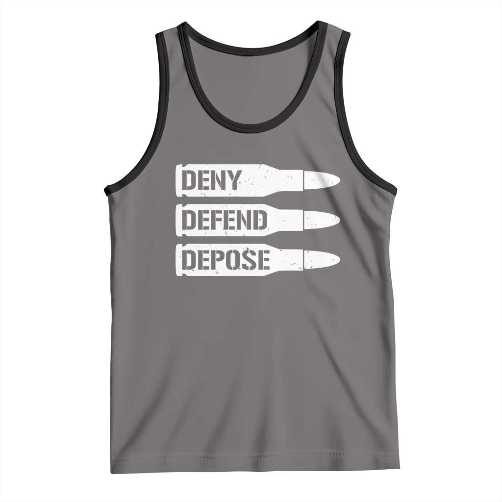 Deny Defend Depose Bullet Tank Top TS09 Deep Heather Black Print Your Wear