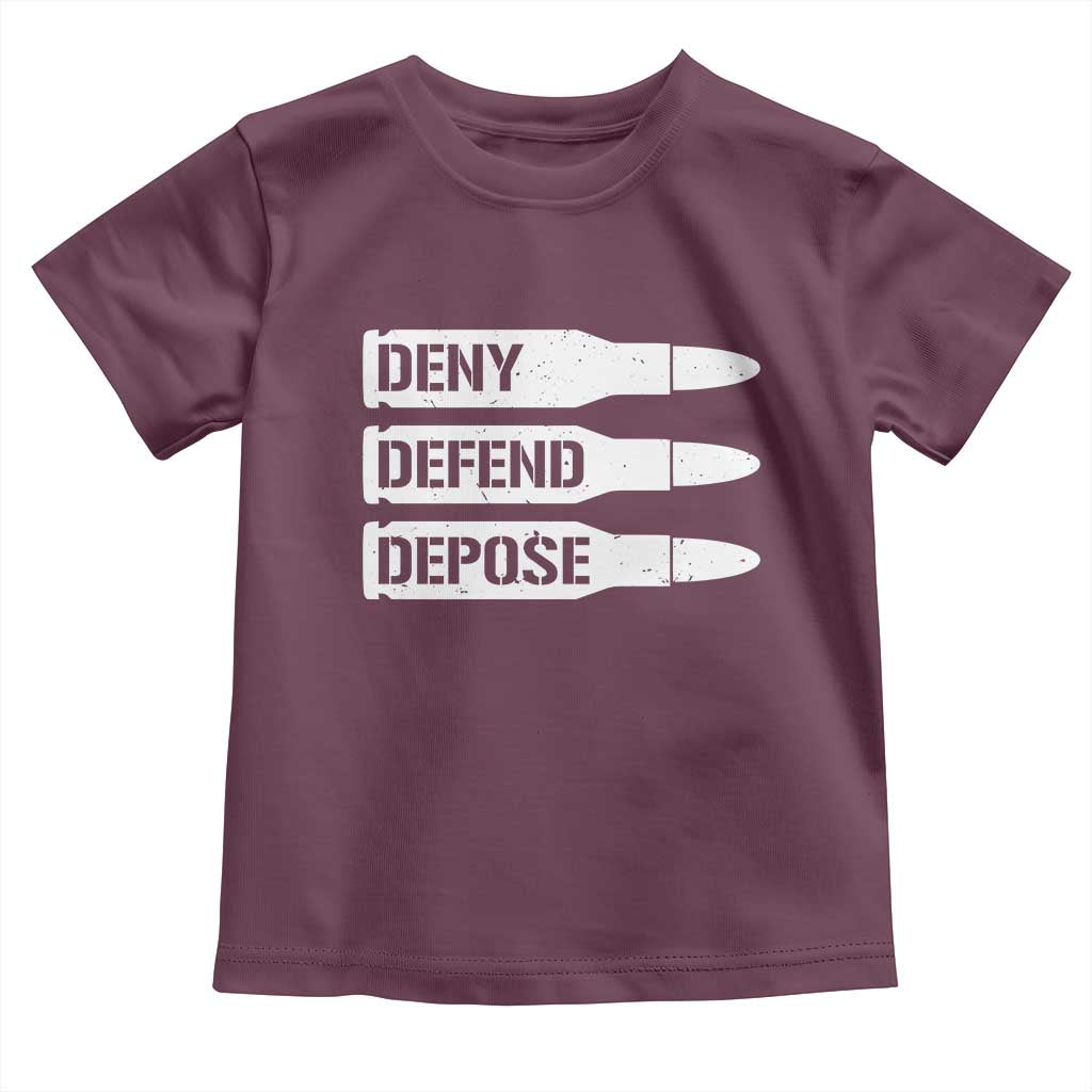 Deny Defend Depose Bullet Toddler T Shirt TS09 Maroon Print Your Wear